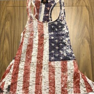 American flag burnout tank
